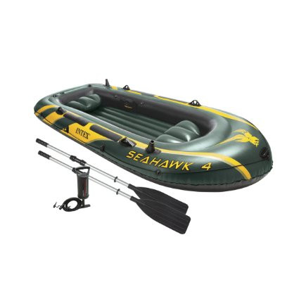 Canotto Gonfiabile Gommone Intex 68351 Seahawk 4 Intex 68351 Seahawk 4 Set con Remi e Pompa, 351x145