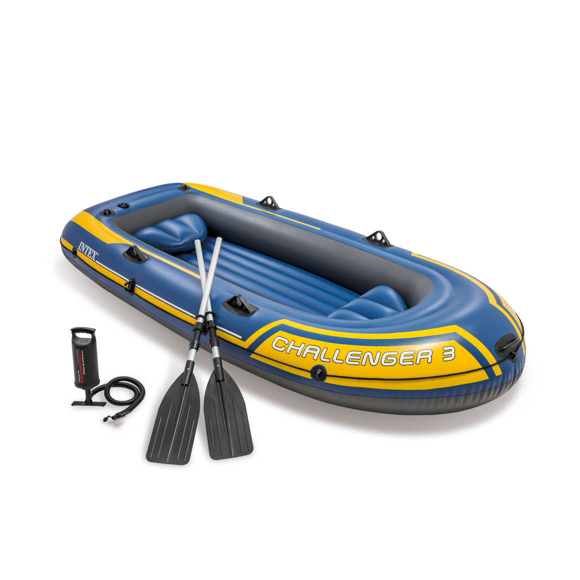 Canotto completo Gonfiabile INTEX 68370 CHALLENGER 3 Mare 3 Posti 295x137x43 h cm Supporto Remi e po