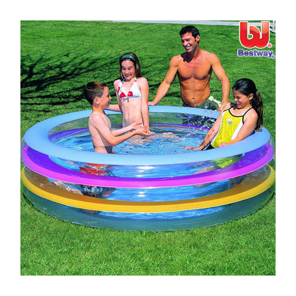 Piscina Gonfiabile Rotonda Fuori Terra 3 Anelli in Vinile 152 x 51 Bestway 51028