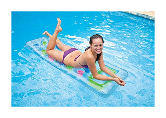 Materassino 18 Buchi Trasparente per piscina mare Intex 59894 misura 188 x 71 cm