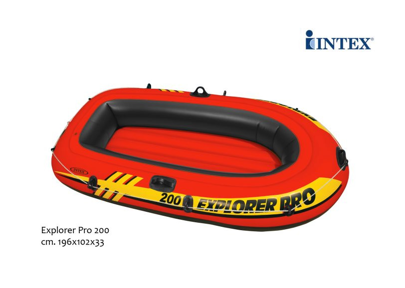 INTEX canotto gonfiabile pvc con tre camere d'aria "explorer pro 200" cm.196x102x33h max Kg.120 art.