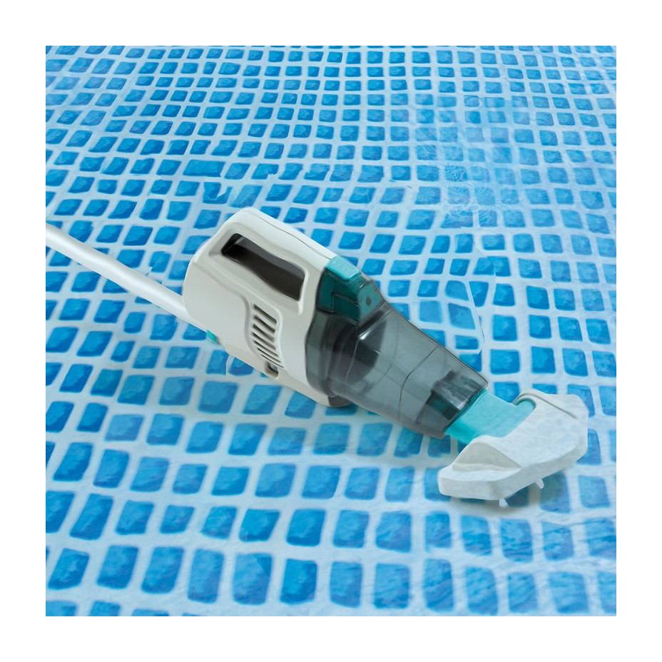 Aspirapolvere Vacuum Ricaricabile per Piscine e Spa Intex 28628 con Asta 280 cm e due Teste Aspiratr
