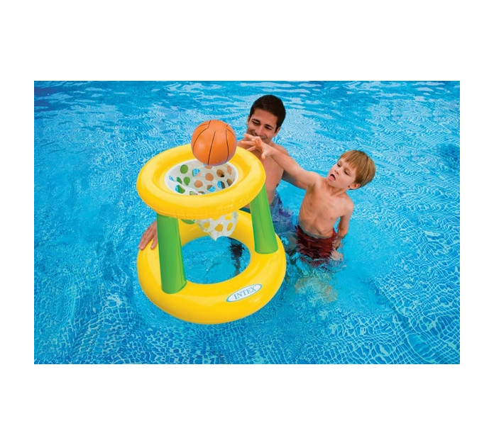 CANESTRO GONFIABILE BASKET INTEX 58504 CON RETE 67x55 DIVERTIMENTO GIOCO PISCINA