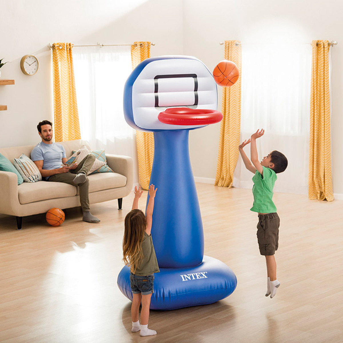 Canestro Basket intex 57502 Gonfiabile con Palla per Casa e Giardino SHOOTIN HOOPS