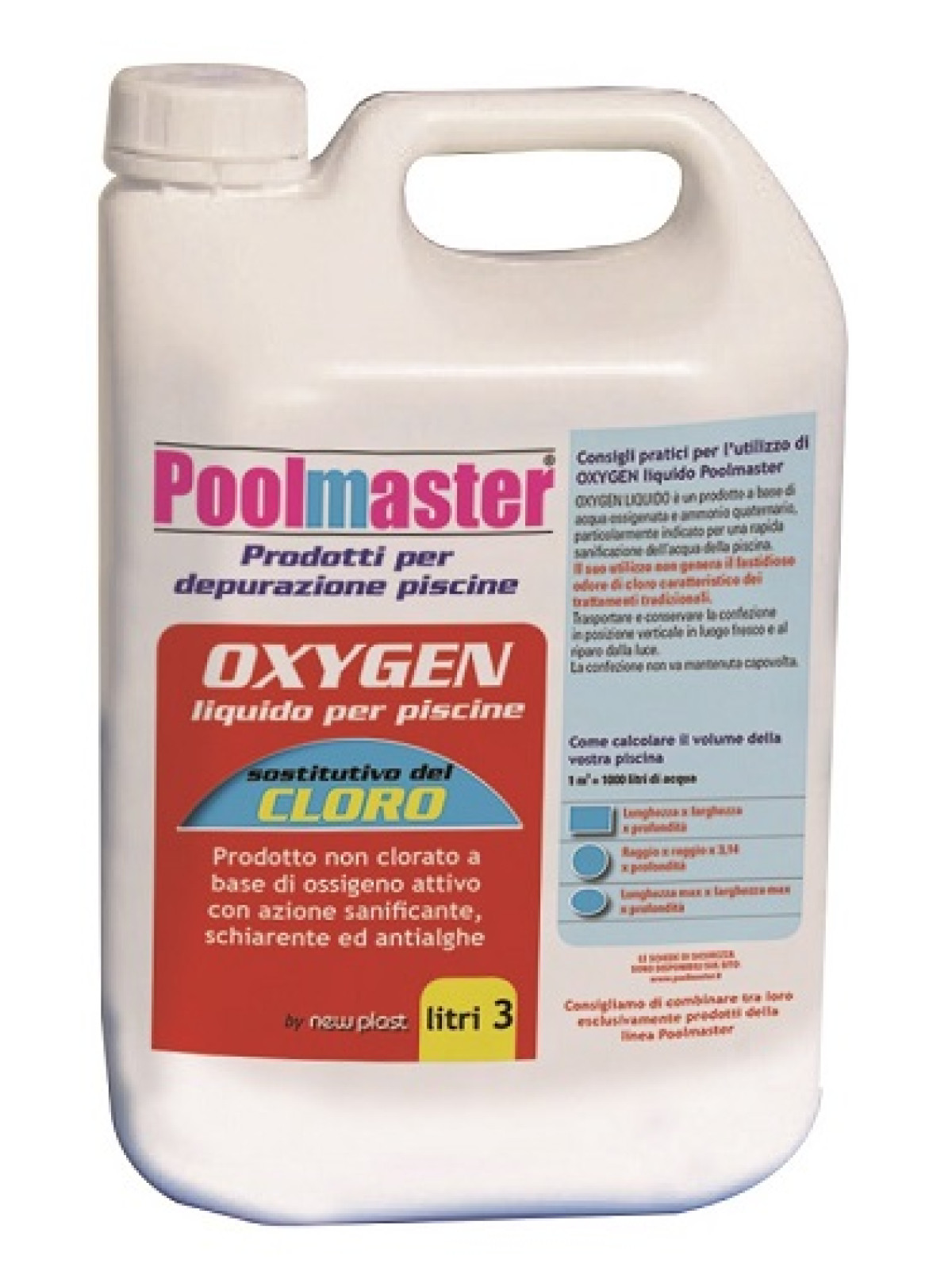 SANIFICANTE SENZA CLORO OXYGEN POOLMASTER per acqua piscine 3 lt 