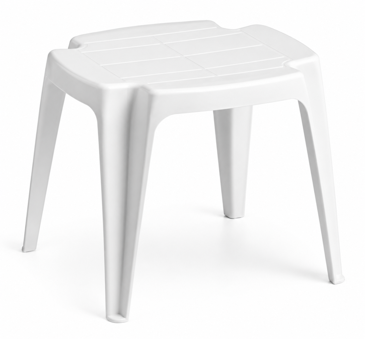 Sgabello in PLP Calypso Solid bianco 42x37x38 cm cod. 206009