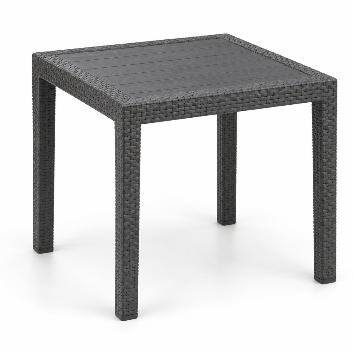 Tavolo King antracite effetto rattan 79x79x72 h cm cod. 206014